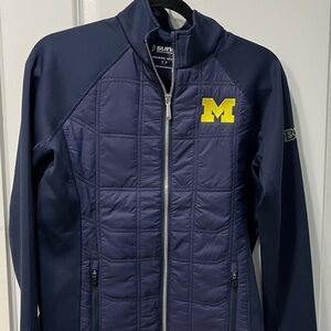 Women’s Sunice Navy Blue Jacket with University of Michigan Block M Logo
